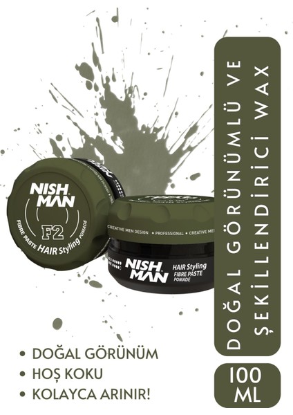 Nıshman F2 Saç Şekillendirici ve Bukle Belirginleştirici Bakım Yapan Wax 100 ml