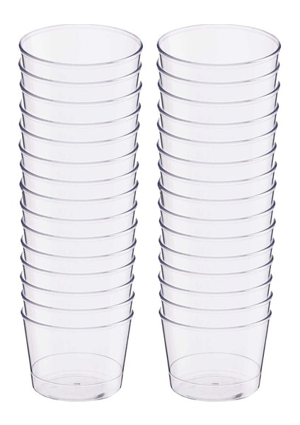 Plastik Kristal Silindir Tatlı Kasesi 180cc 30lu