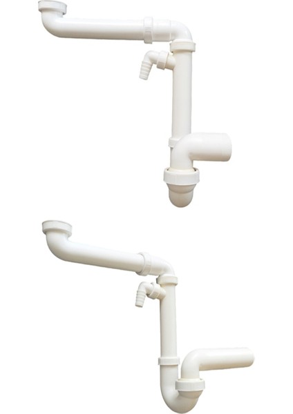 Yer Kazandıran Lavabo Sifonu ve Evye Sifonu, 1 1/2'' Süzgeçsiz, Lavabo Dolabında ve Çekmecesinde Evye Altında Duvara Bitişik Montajlı Koku Önleyici S Sistemi Çamaşır Bulaşık Makinesi Giderli