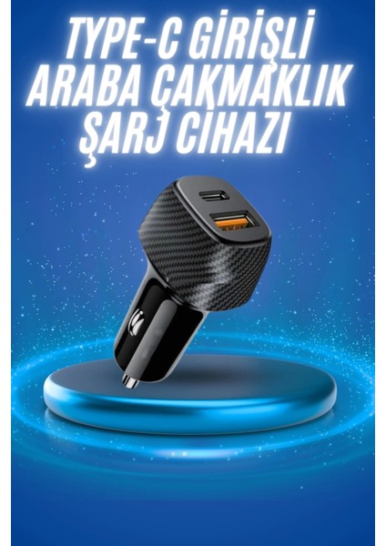 38W Oto Çakmaklık Araç Içi Şarj Cihazı Hızlı Şarj Uzun Ömürlü
