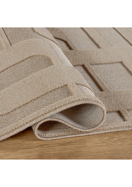 Iskandinav Tora Beige 80X150 cm Salon Mutfak Halısı Yolluk