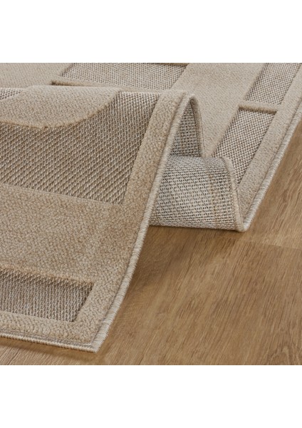 Iskandinav Tora Beige 80X150 cm Salon Mutfak Halısı Yolluk
