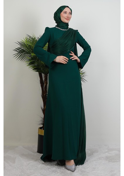 Ayliz Tesettür Abiye Zümrüt modelleri