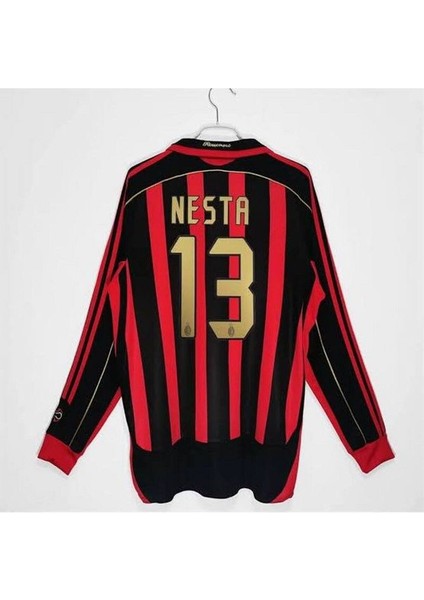 Efsane A.c M.i.la.n 2006/07 #13 Nesta Nostalji Yetişkin Forması Uzun Kollu (Kırmızı)