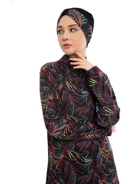 Bayan Likralı Büyük Beden Tesettür Mayo 1730-14