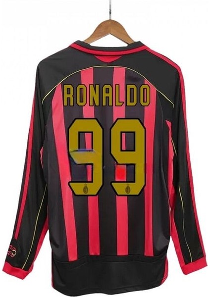 Efsane A.c M.i.la.n 2006/07 #99 Fenomen Ronaldo Nostalji Yetişkin Forması Uzun Kollu (Kırmızı) modelleri