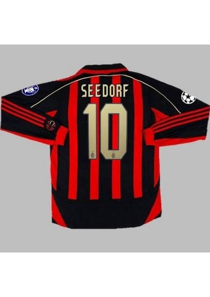 Efsane A.c M.i.la.n 2006/07 #10 Seedorf Nostalji Yetişkin Forması Uzun Kollu (Kırmızı)
