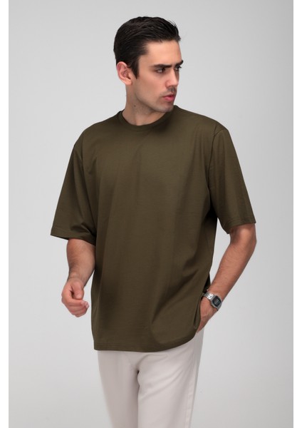 Erkek Timeless Oversize Haki T-Shirt