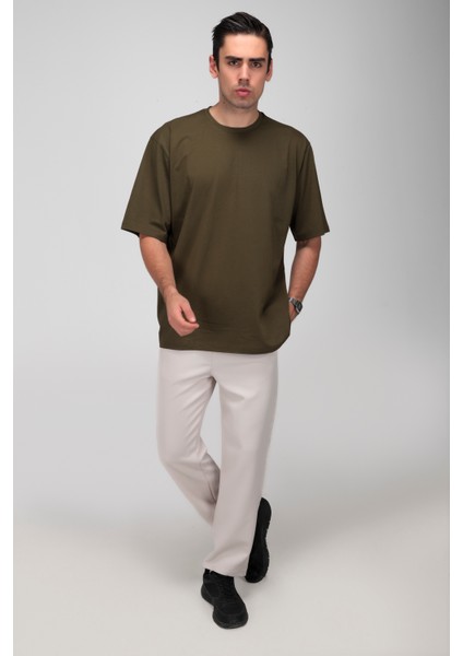Erkek Timeless Oversize Haki T-Shirt