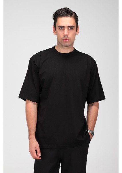 Erkek Timeless Oversize Siyah T-Shirt