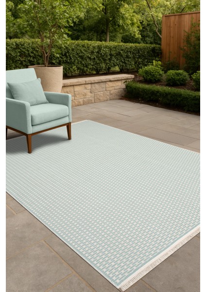 Katlanabilir,yıkanabilir,yüksek Kalite Pamuk Salon,oturma Odası,balkon Kilim Turkuaz