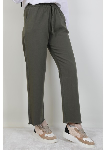 Paçası Püsküllü Pantolon Haki indirimleri