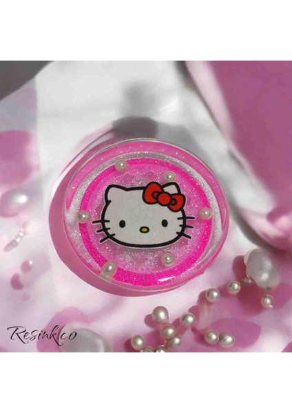 Resinkco Hello Kitty Mıknatıslı Epoksi Grinder El Yapımı Kişiselleştirilebilir Öğütücü