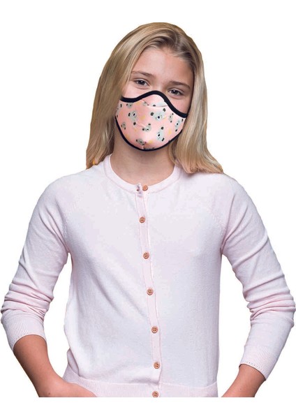 Pembe Desenli Çocuk Maskesi 1 Adet