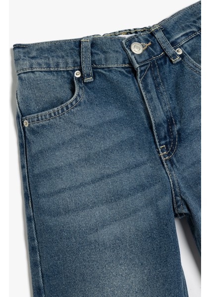 Yeni Sezon Kot Pantolon Düğme Detaylı Cepli Pamuklu modelleri