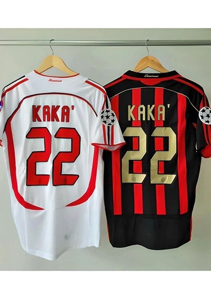 2006/07 A.c M.i.la.n #22 Kaka Leite Nostalji Yetişkin Forması 2 Li Set (Kırmızı-Beyaz)
