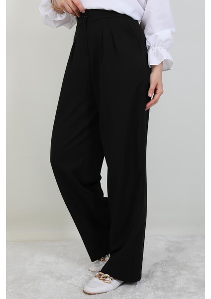 Beli Lastikli Düğmeli Pantolon Siyah fiyatları