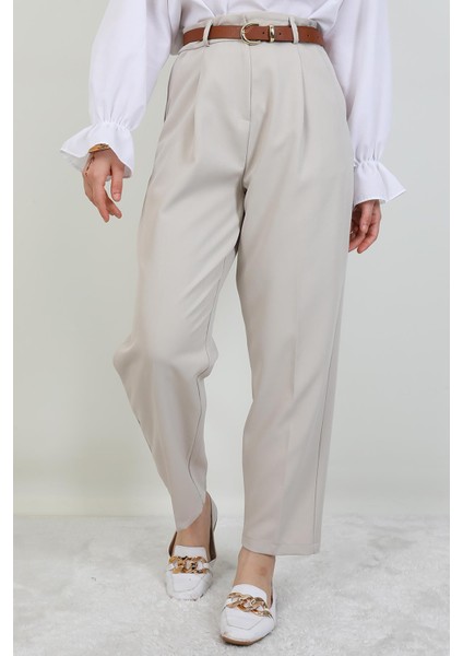 Kemerli Kalem Pantolon Bej fiyatları