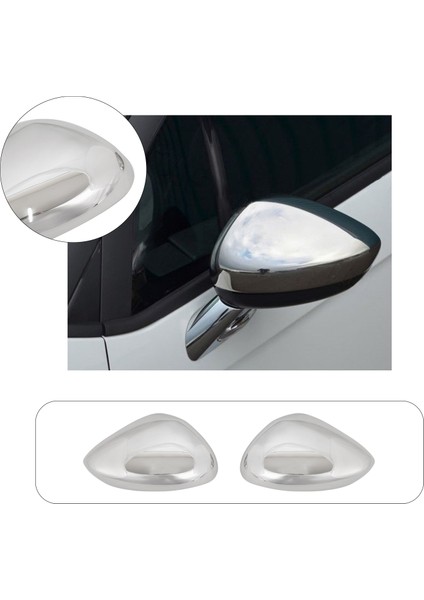 Citroen C3 Uyumlu 2009-2016 Krom Ayna Kapağı 2 Parça Paslanmaz Çelik