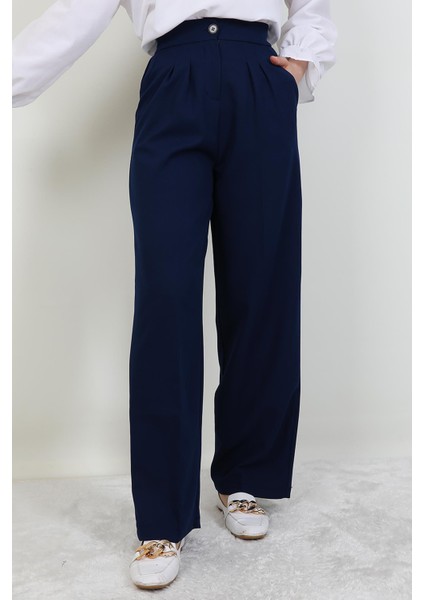 Beli Lastikli Düğmeli Pantolon Lacivert fiyatları