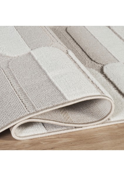 Iskandinav Otto Beige 80X150 cm Salon Mutfak Halısı Yolluk