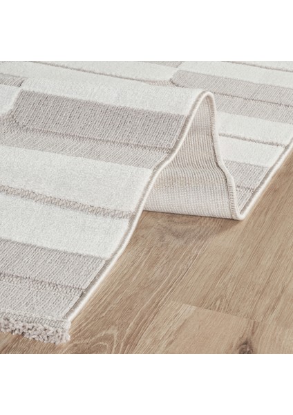 Iskandinav Otto Beige 80X150 cm Salon Mutfak Halısı Yolluk