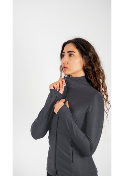 Fermuarlı Çift Cepli Parmak Geçmeli Slim Fit Spor Ceketi Kırmızı modelleri
