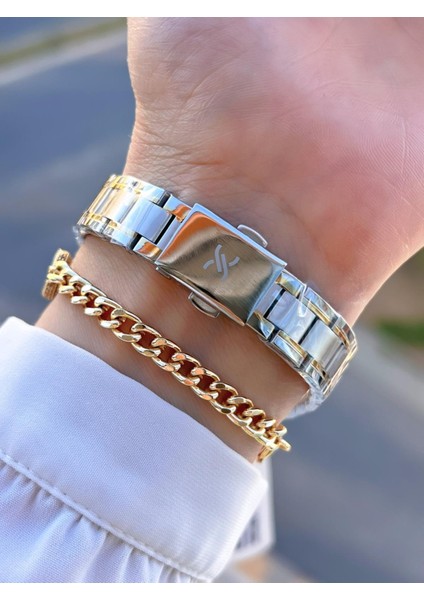 Çelik Kordon 30 mt Suya Dayanıklı 2 Yıl Garantili Kadın Kol Saati+Bileklik BYN.10816.5 modelleri