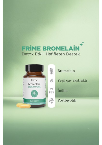 Detoks & Dengeleyici Complex 30 Kapsül – Bromelain, Yeşil Çay, Inülin, Postbiyotik