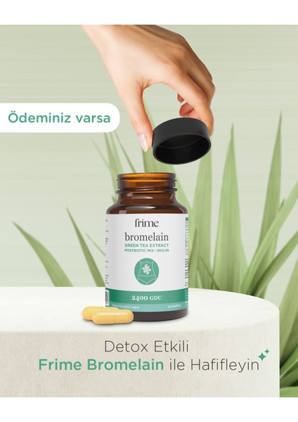 Detoks & Dengeleyici Complex 30 Kapsül – Bromelain, Yeşil Çay, Inülin, Postbiyotik