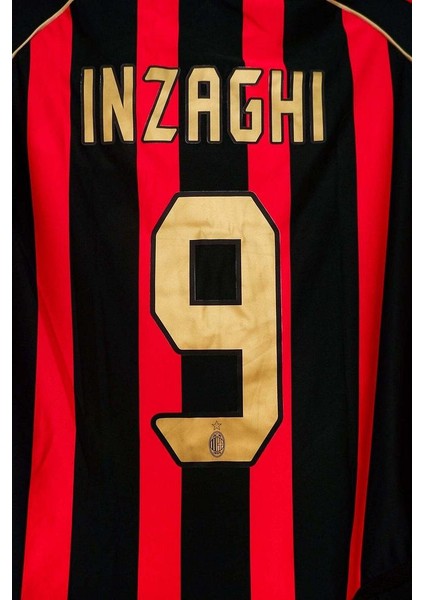 Efsane A.c M.i.la.n 2006/07 #9 Inzaghi Nostalji Yetişkin Forması Uzun Kollu (Kırmızı)