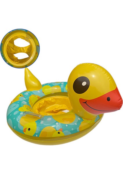 Sarı Ördek Çocuk Su Oturma Daire Şişme Kalınlaşmış Bebek Yüzme Bot Karikatür Desen Yüzme Halka Koltuk Tekne (Yurt Dışından)