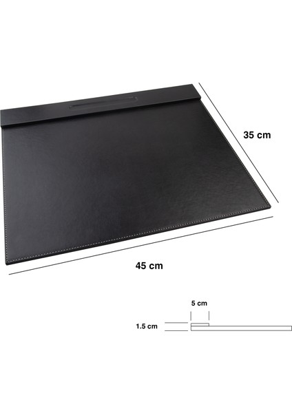 Sümen Masaüstü Tekli Toplantı Odası,otel Odası ve Resepsiyon Sümeni Desk Pad Vegan 35X45 Cm.,siyah