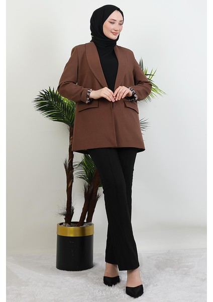 Leopar Astarlı Ceket Kahverengi fırsatları