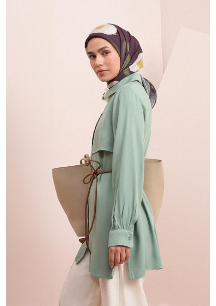 Mint-Önü Rüzgarlıklı Gömlek