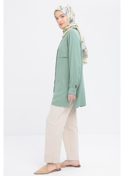 Mint-Önü Rüzgarlıklı Gömlek modelleri