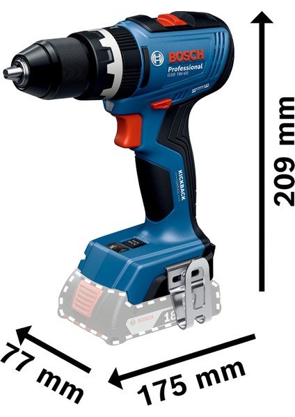 Gsb 18V-65 Akülü Darbeli Matkap (2X2.0AH + 1X3.0AH) (0 601 9n3 100)
