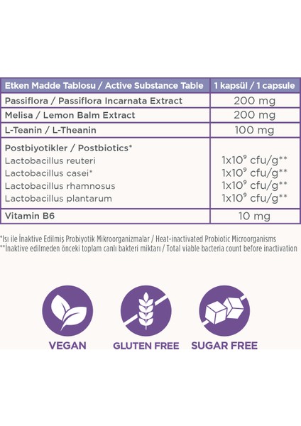 Mood, Antistress, Pasiflora, L Theanine, Postbiyotik Mix, Melisa Ekstresi fiyatları