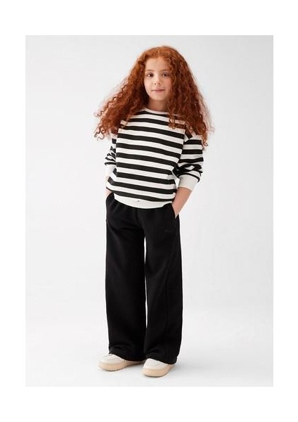 Mavi Logo Baskılı Siyah Eşofman Altı 7010019-900