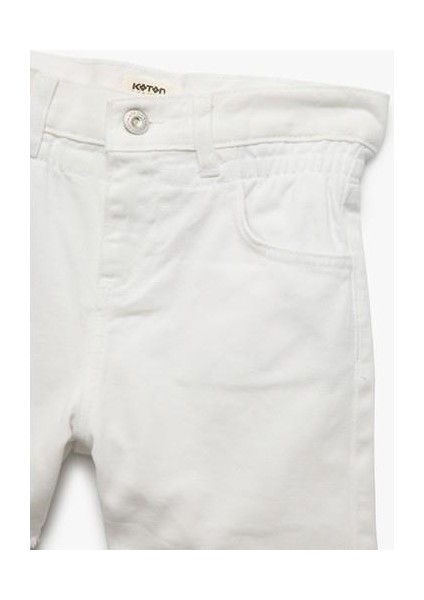 Pamuklu Düğme ve Cep Detaylı Basic Denim Şort indirimleri