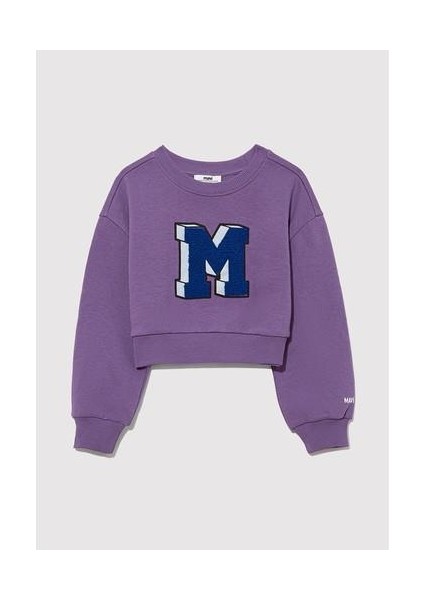 M Logo Baskılı Mor Sweatshirt 7S10079-88135 fiyatları