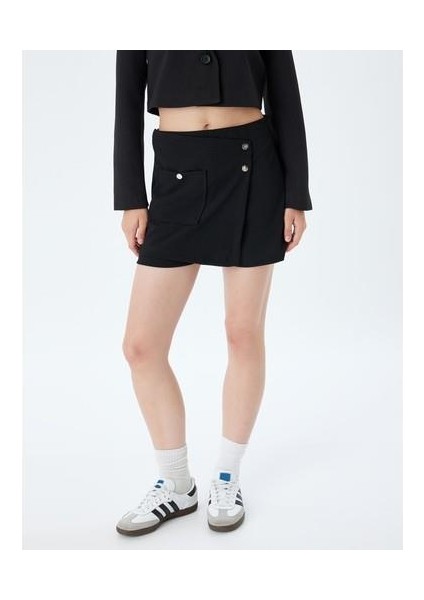 Mini Şort Etek Çıtçıt Düğme Detaylı Cepli Slim Fit modelleri