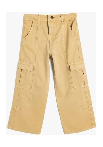 Kargo Kot Pantolon Bol Paça Pamuklu - Wide Leg Jean