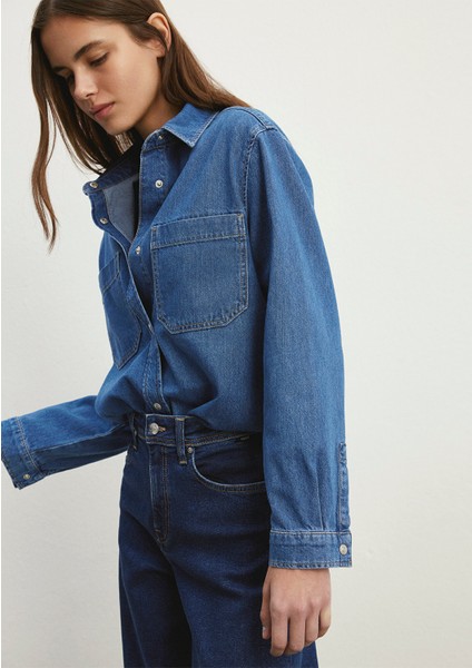 Alesta Classic Denim Koyu Mavi Vintage Jean Gömlek 1210780-87096 fiyatları