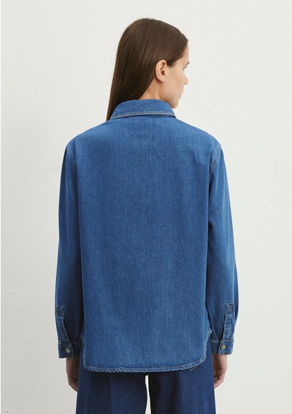 Alesta Classic Denim Koyu Mavi Vintage Jean Gömlek 1210780-87096 fırsatları