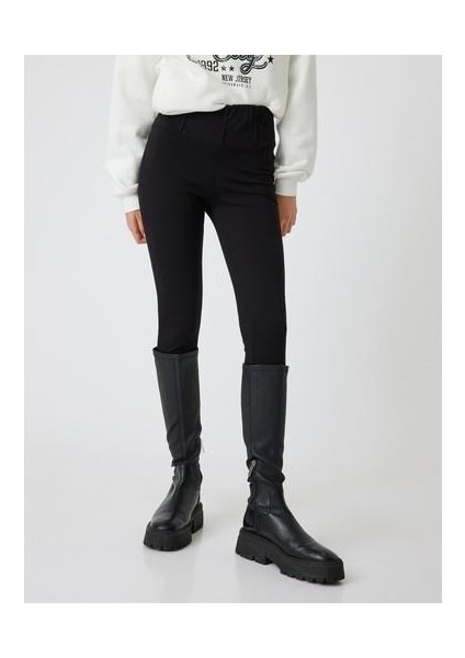 Yüksek Bel Tayt Interlok Çelik Korse Görünümlü Skinny Fit modelleri