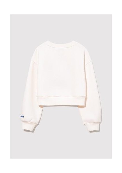 M Logo Baskılı Ekru Sweatshirt 7S10079-70057 fırsatları