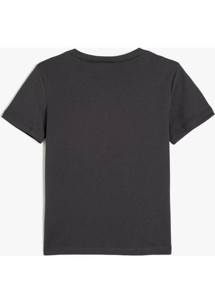 Oyun Baskılı Pamuklu Kısa Kollu Bisiklet Yaka T-Shirt modelleri
