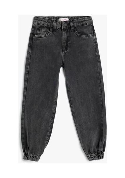 Normal Bel Siyah Kadın Denim Pantolon 5WKG40090AD