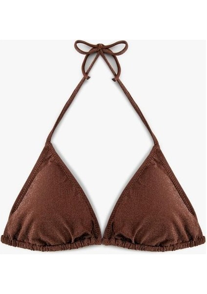 Parlak Bikini Üstü Üçgen Boyundan Bağlamalı